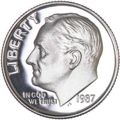 US 1987 Dime Value