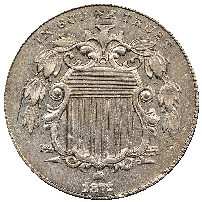 1872 US nickel, five-cent coin